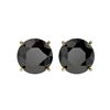 Image 1 : 3 ctw Fancy Black Diamond Solitaire Stud Earrings 10K Yellow Gold