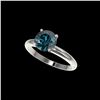 Image 1 : 2 ctw Certified Intense Blue Diamond Engagement Ring 10K White Gold