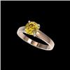 Image 1 : 1.50 ctw Certified Intense Yellow Diamond Solitaire Ring 10K Rose Gold
