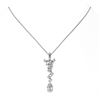 Image 2 : 2.2 ctw Pear Cut Diamond Designer Necklace 18K White Gold