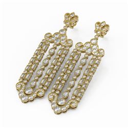 12 ctw Mixed Cut Diamond Designer Earrings 18K Yellow Gold