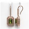 Image 2 : 13.4 ctw Tourmaline & Diamond Victorian Earrings 14K Rose Gold