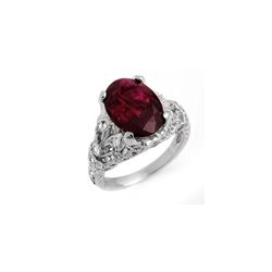 5.60 ctw Rubellite & Diamond Ring 14K White Gold