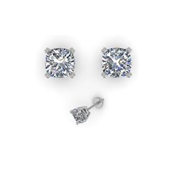 1.00 ctw Cushion VS/SI Diamond Stud Designer Earrings 18K Rose Gold