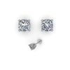 Image 1 : 1.00 ctw Cushion VS/SI Diamond Stud Designer Earrings 18K Rose Gold