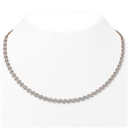 28 ctw Mix Cut Diamonds Designer Necklace 18K Rose Gold