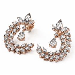 7.64 ctw Marquise Diamond Designer Earrings 18K Rose Gold