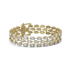 17 ctw Mixed Cut Diamond Designer Bracelet 18K Yellow Gold