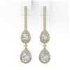 Image 2 : 2.5 ctw Pear Cut Diamond Designer Earrings 18K Yellow Gold