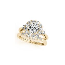 1.21 ctw Certified VS/SI Diamond 2pc Wedding Set Halo 14K Yellow Gold
