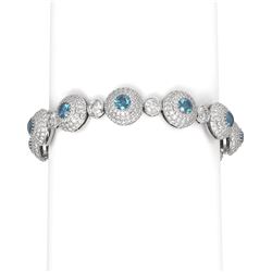 21.22 ctw Intense Blue Diamond Bracelet 18K White Gold