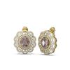 Image 2 : 11.61 ctw Morganite & Diamond Earrings 18K Yellow Gold