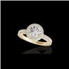 Image 1 : 1.51 ctw Certified Diamond Solitaire Halo Ring 10K Yellow Gold