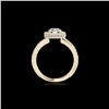 Image 2 : 1.51 ctw Certified Diamond Solitaire Halo Ring 10K Yellow Gold