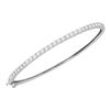 Image 1 : 14kt White Gold Round Diamond Single Row Bangle Bracelet 2.00 Cttw