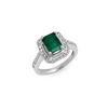 Image 1 : 2.40 ctw Emerald & Diamond Ring 18K White Gold