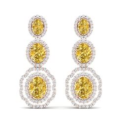 15.65 ctw Canary Citrine & VS Diamond Earrings 18K Rose Gold