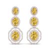 Image 1 : 15.65 ctw Canary Citrine & VS Diamond Earrings 18K Rose Gold
