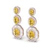 Image 2 : 15.65 ctw Canary Citrine & VS Diamond Earrings 18K Rose Gold