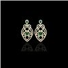 Image 1 : 7 ctw Emerald & Micro VS/SI Diamond Heart Earrings 14K Yellow Gold