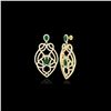 Image 2 : 7 ctw Emerald & Micro VS/SI Diamond Heart Earrings 14K Yellow Gold