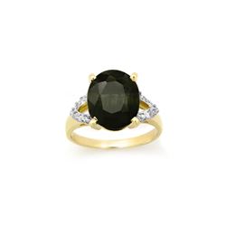 6.58 ctw Blue Sapphire & Diamond Ring 10K Yellow Gold