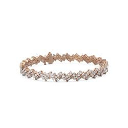 10 ctw Baguette Cut Diamond Designer Bracelet 18K Rose Gold