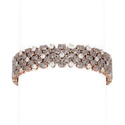 48.16 ctw Morganite & Diamond Bracelet 18K Rose Gold