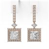Image 2 : 4.3 ctw Princess Cut Diamond Designer Earrings 18K Rose Gold