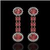 Image 1 : 8.69 ctw Tourmaline & Diamond Earrings 14K Rose Gold