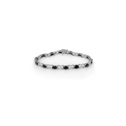 10.81 ctw Blue Sapphire & Diamond Bracelet 18K White Gold