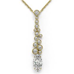 1.2 ctw Marquise Cut Diamond Designer Necklace 18K Yellow Gold