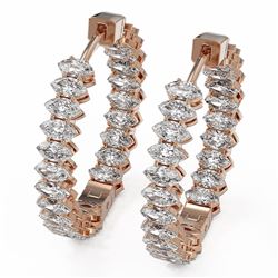 6.24 ctw Marquise Cut Diamond Designer Earrings 18K Rose Gold
