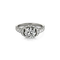 1.75 ctw Certified VS/SI Diamond Halo Ring 18K White Gold