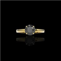 2 ctw Black Diamond Designer Engagement Ring 18K Yellow Gold