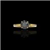 Image 1 : 2 ctw Black Diamond Designer Engagement Ring 18K Yellow Gold