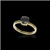 Image 2 : 2 ctw Black Diamond Designer Engagement Ring 18K Yellow Gold