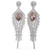 Image 2 : 9.82 ctw Morganite & Diamond Earrings 18K White Gold