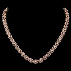 18.43 ctw Oval Cut Diamond Micro Pave Necklace 18K Rose Gold