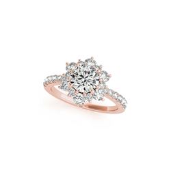 1.09 ctw Certified VS/SI Diamond Halo Ring 18K Rose Gold