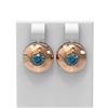Image 1 : 1.04 ctw Intense Blue Diamond Earrings 18K Rose Gold