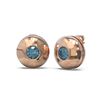 Image 2 : 1.04 ctw Intense Blue Diamond Earrings 18K Rose Gold