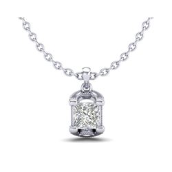 1.25 ctw Princess VS/SI Diamond Art Deco Necklace 18K White Gold