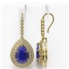 Image 2 : 31.74 ctw Sapphire & Diamond Victorian Earrings 14K Yellow Gold