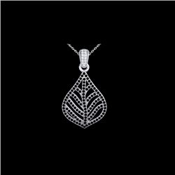 1.25 ctw Micro Pave Black & VS/SI Diamond Necklace 18K White Gold