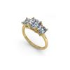Image 2 : 2.0 ctw Cushion VS/SI Diamond 3 Stone Designer Ring 18K Yellow Gold