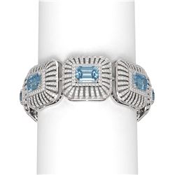46.53 ctw Aquamarine & Diamond Bracelet 18K White Gold