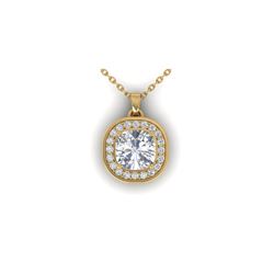 1.25 ctw Cushion VS/SI Diamond Art Deco Necklace 14K Yellow Gold