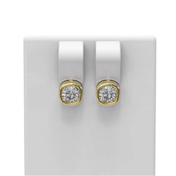 4 ctw Cushion Diamond Earrings 18K Yellow Gold
