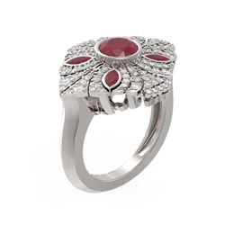 2.32 ctw Ruby & Diamond Ring 18K White Gold